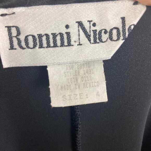 Vintage Ronni Nicole Black Velvet Maxi Dress Womens 4 Stretch 90s Y2K Prom Goth - Picture 6 of 11